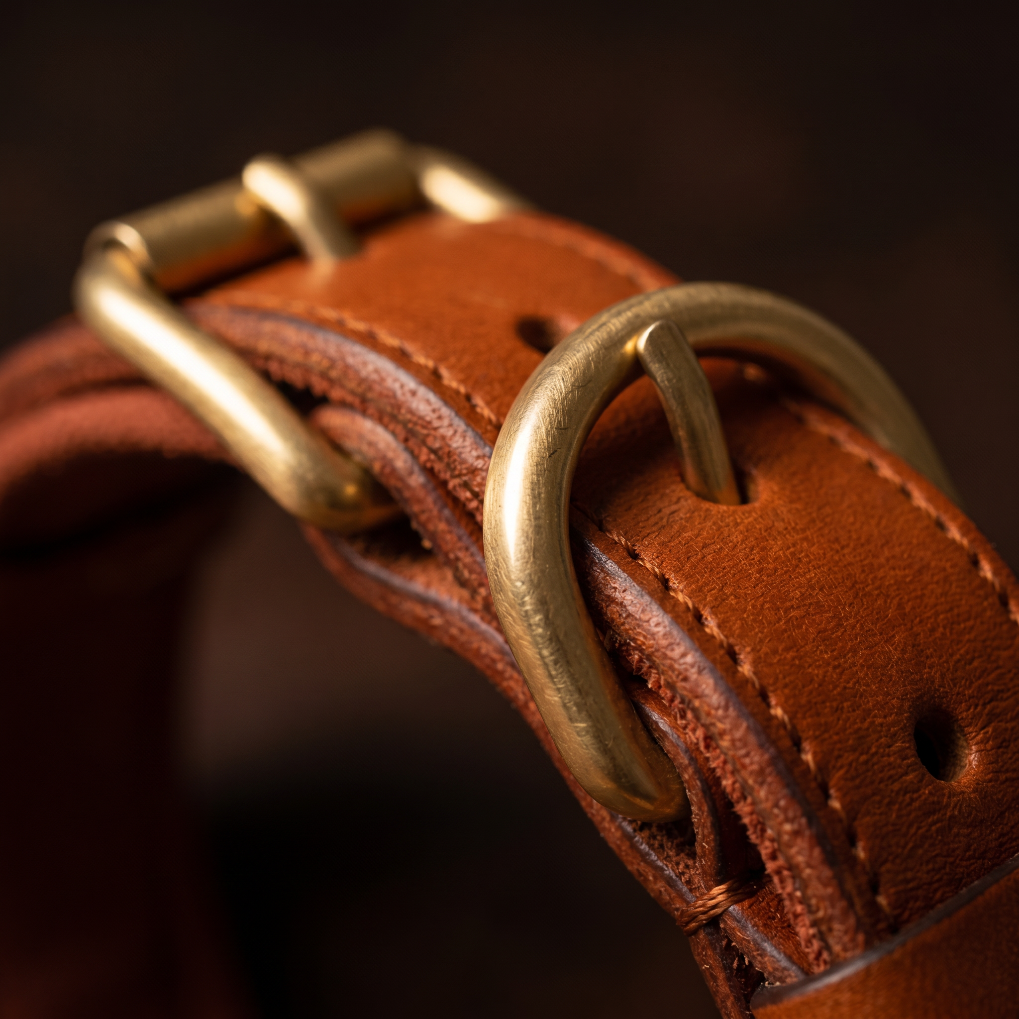 Luxury Leather Dog Collar and Leash with Airtag