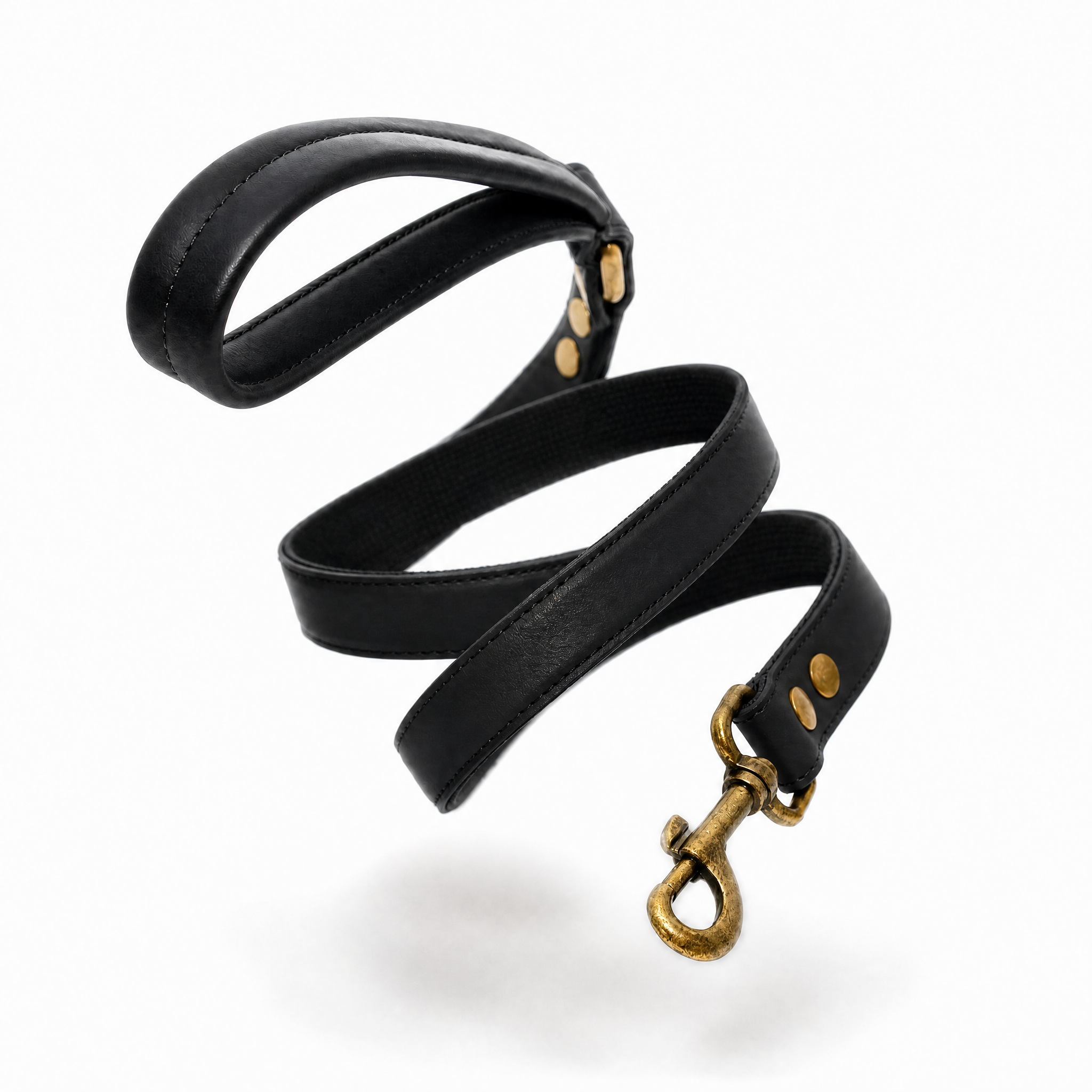 Luxury Leather Dog Collar and Leash with Airtag